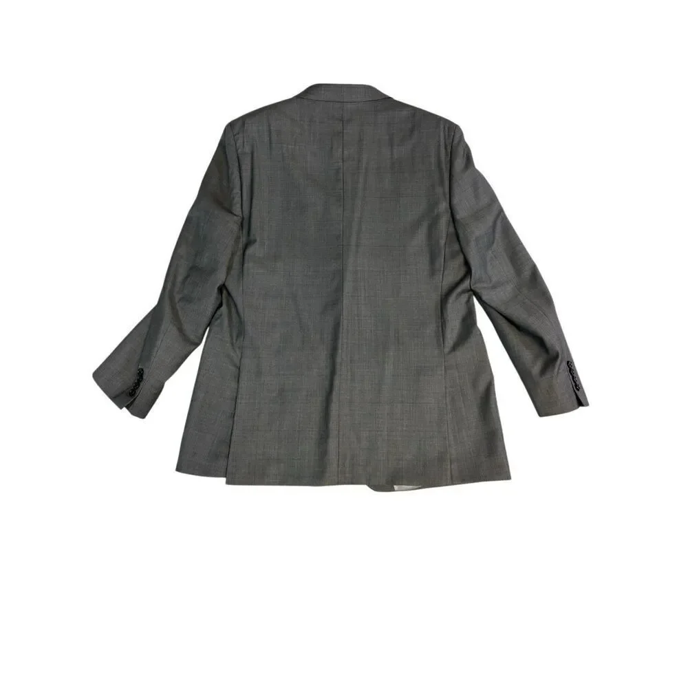 Lauren Ralph Lauren Wool Blazer Men 44L Gray Windowpane Sport Coat Jacket